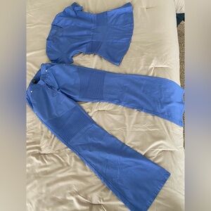 Jaanuu Blue Moto Scrub Set